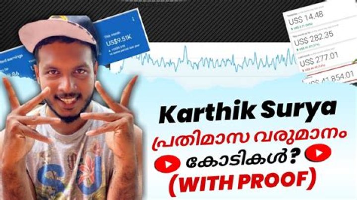 Karthik Surya net worth, income and estimated earnings of Youtuber channel